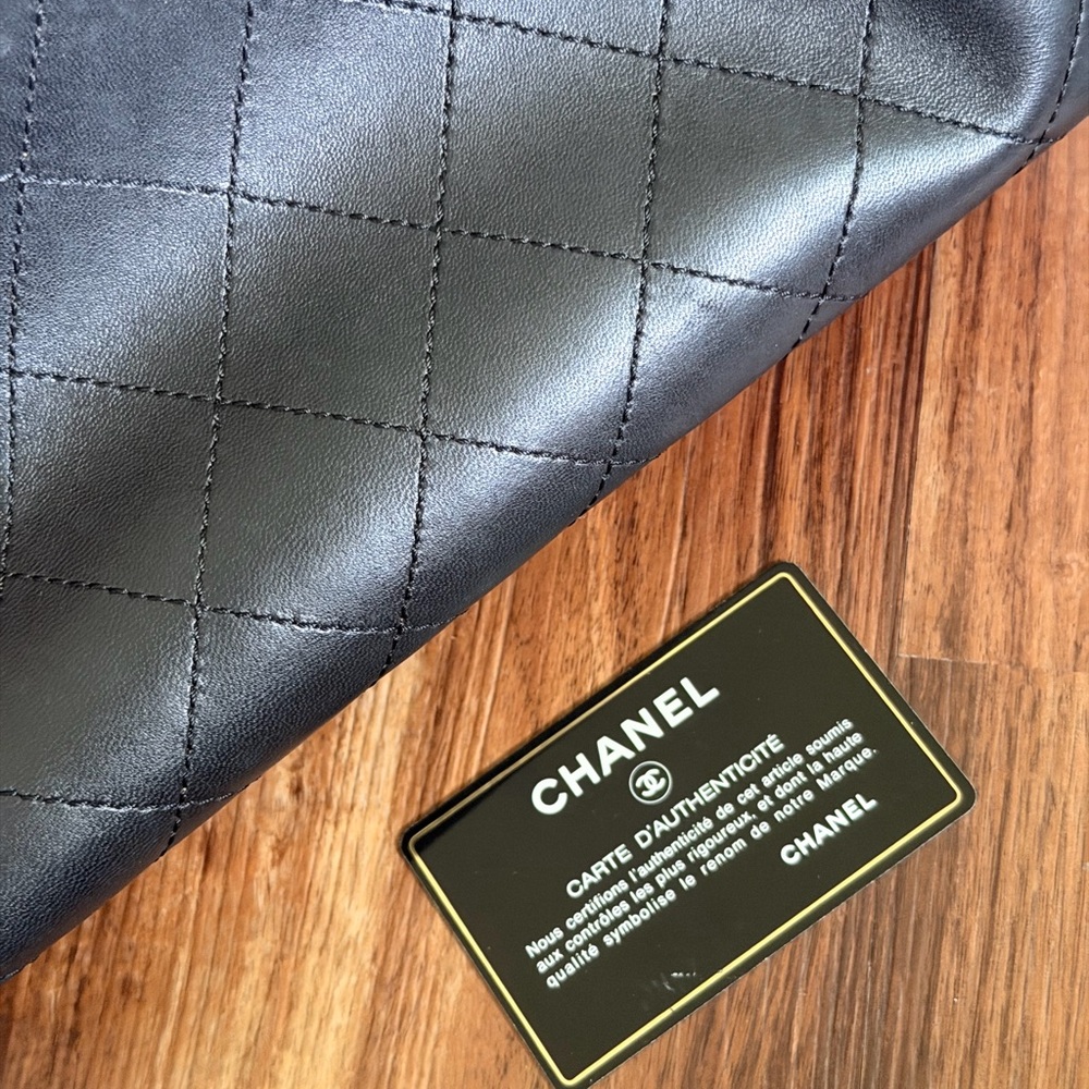 VINTAGE CHANEL Black Lambskin Bag with Gold Accent - Picture 9 of 10